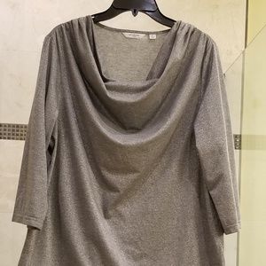 Liz Claiborne silver shimmer top XL